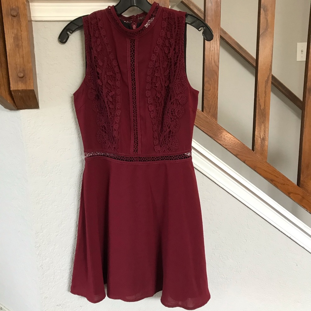 Burgundy Peekaboo Dress